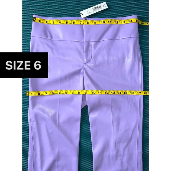 Alice + Olivia Olivia Vegan Leather Bootcut Lavender Purple Pant - Picture 11 of 16
